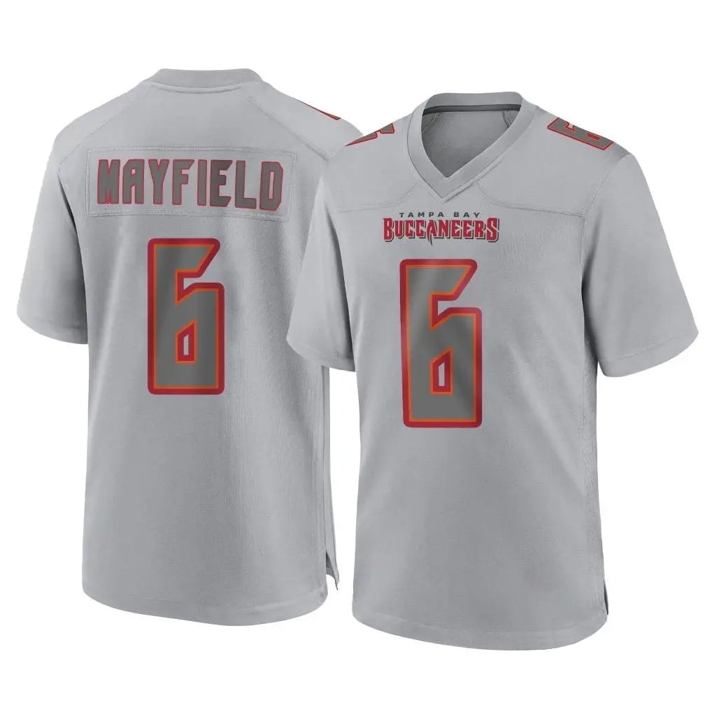 Blackjersey TB.Buccaneers #6 Baker Mayfield Player Gray Atmosphere Fashion Home Game Stitched Jerseys