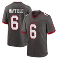 Blackjersey TB.Buccaneers #6 Baker Mayfield Player Pewter Alternate Home Game Stitched Jerseys