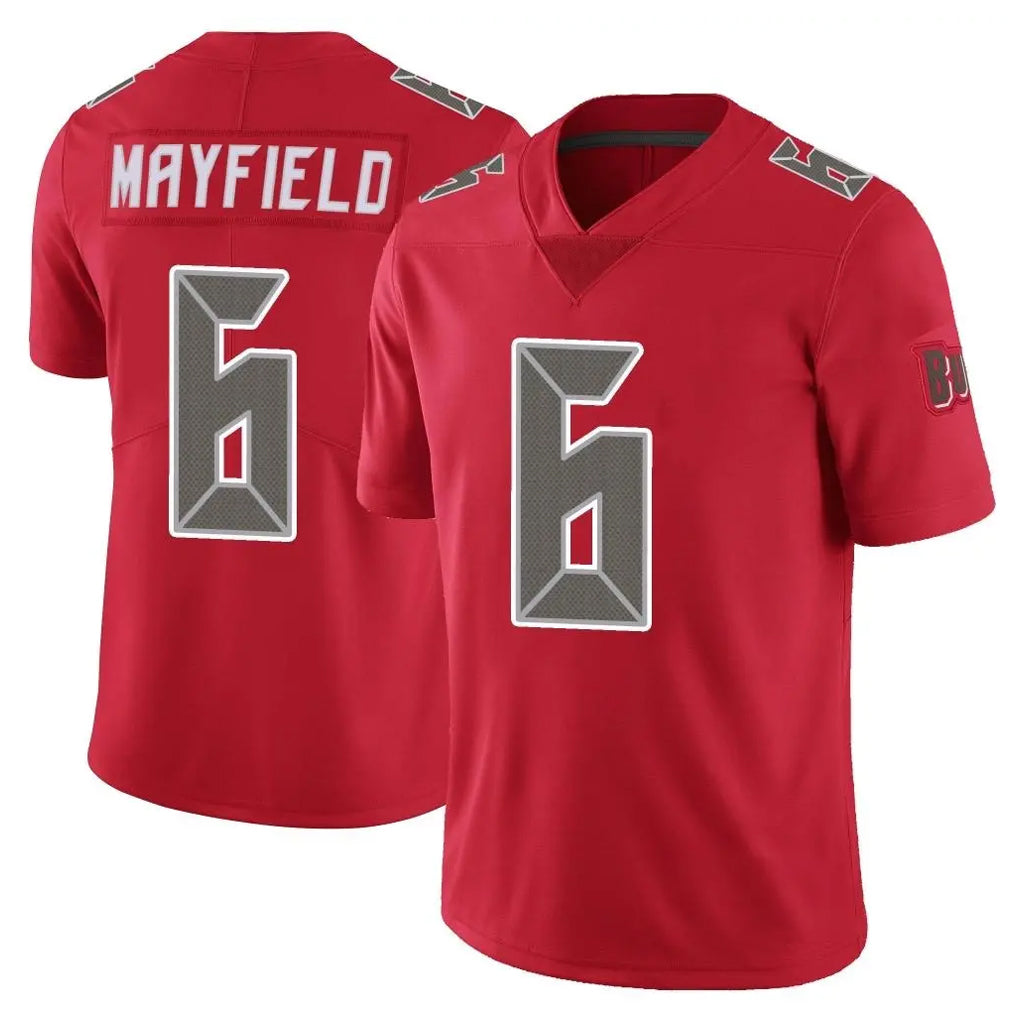 Blackjersey TB.Buccaneers #6 Baker Mayfield Player Red Limited Color Rush Home Game Stitched Jerseys
