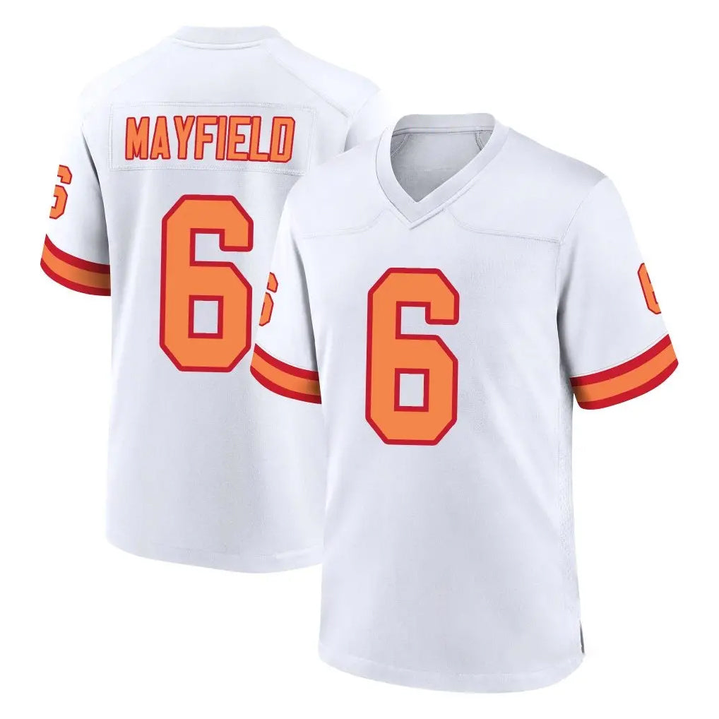 Blackjersey TB.Buccaneers #6 Baker Mayfield Player White '76 Home Game Stitched Jerseys