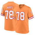Blackjersey TB.Buccaneers #78 Tristan Wirfs Player Orange Throwback Home Game Stitched Jerseys