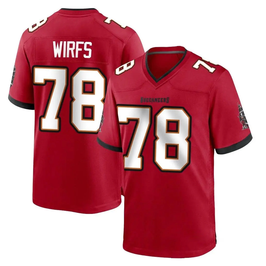 Blackjersey TB.Buccaneers #78 Tristan Wirfs Player Red Home Game Stitched Jerseys