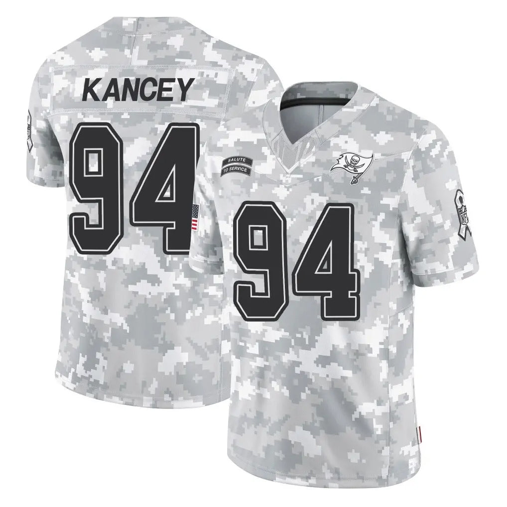 Blackjersey TB.Buccaneers #94 Calijah Kancey Player Arctic Camo Limited Salute to Service Pullover Hoodies Game Stitched Jerseys