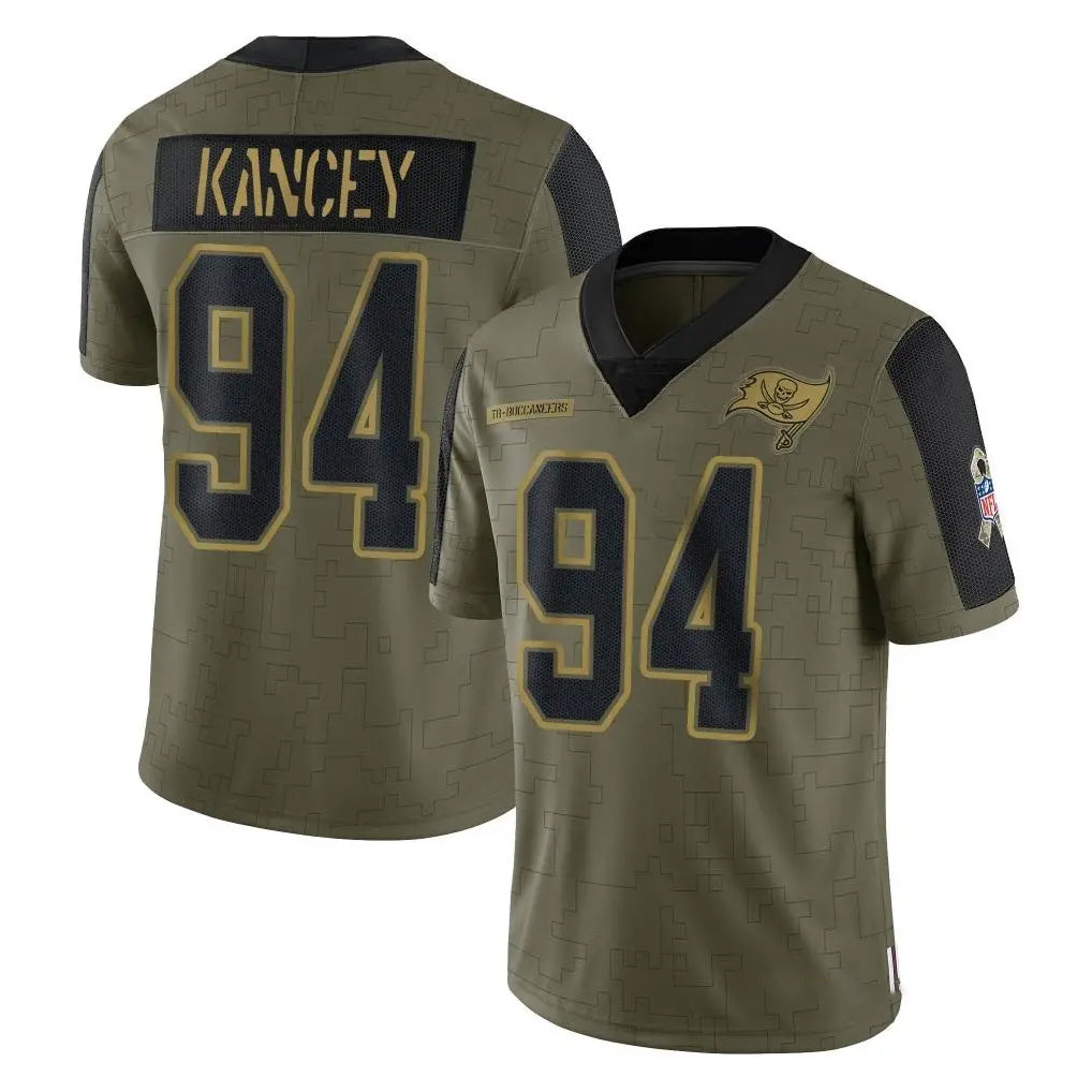 Blackjersey TB.Buccaneers #94 Calijah Kancey Player Olive Salute To Service Limited Game Stitched Jerseys
