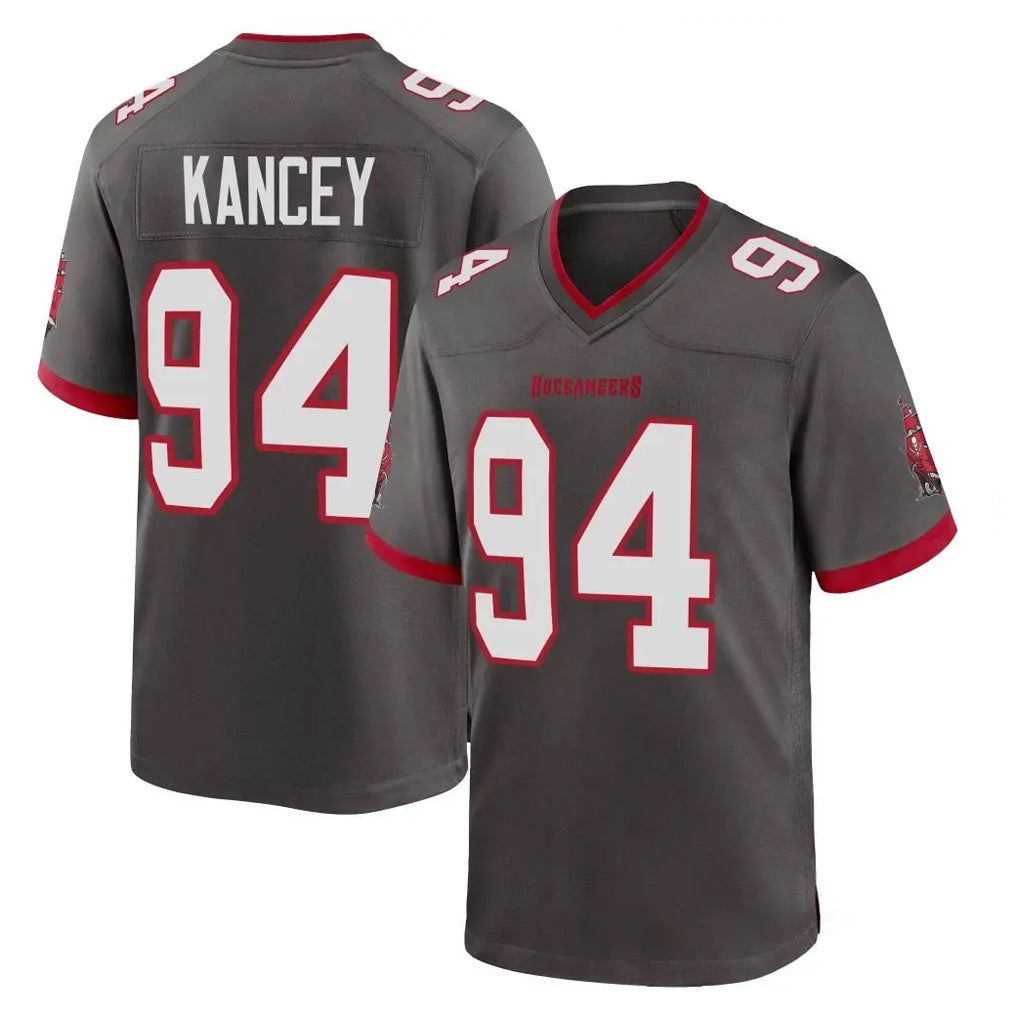 Blackjersey TB.Buccaneers #94 Calijah Kancey Player Pewter Alternate Home Game Stitched Jerseys