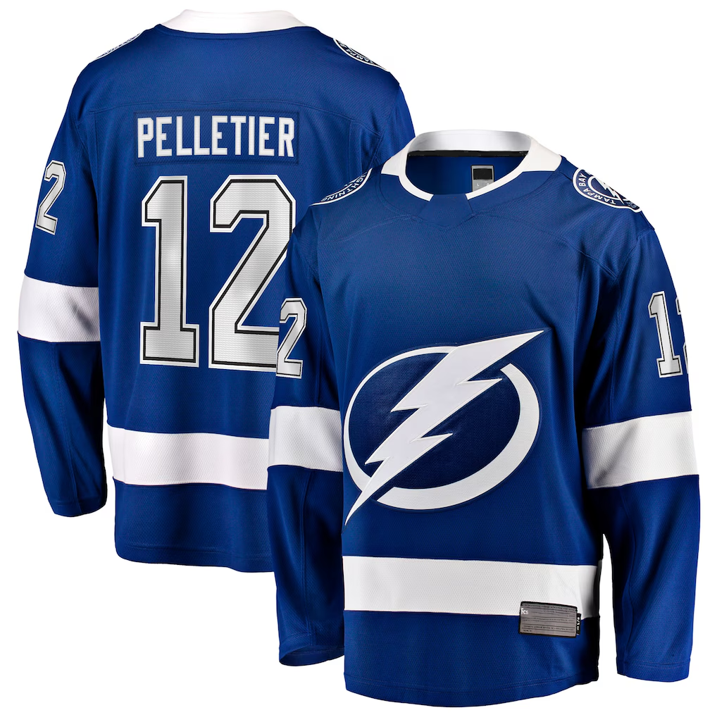 Blackjersey TB.Lightning #12 Jakob Pelletier Blue Home Breakaway Jerseys