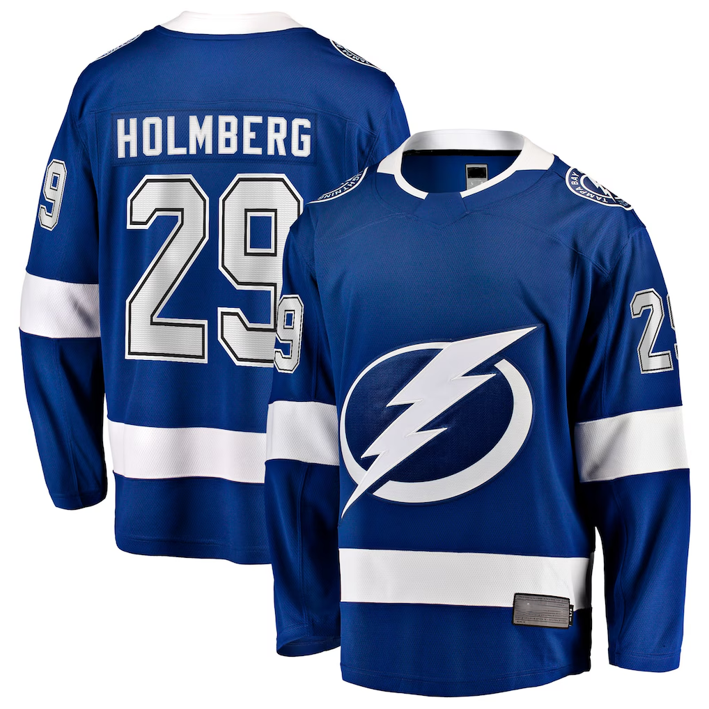 Blackjersey TB.Lightning #29 Pontus Holmberg Blue Home Breakaway Player Jerseys