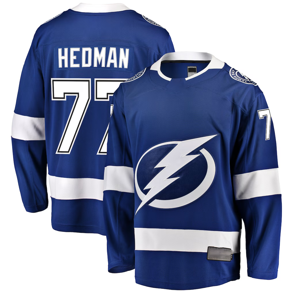 Blackjersey TB.Lightning #77 Victor Hedman Blue Home Breakaway Jerseys