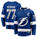 Blackjersey TB.Lightning #77 Victor Hedman Blue Home Captain Patch Breakaway Jerseys
