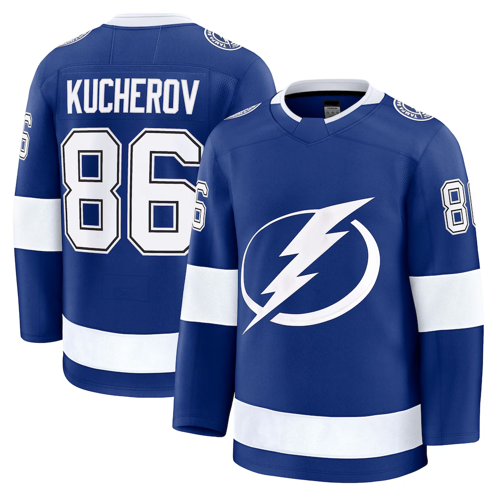 Blackjersey TB.Lightning #86 Nikita Kucherov Blue Home Premium Jerseys