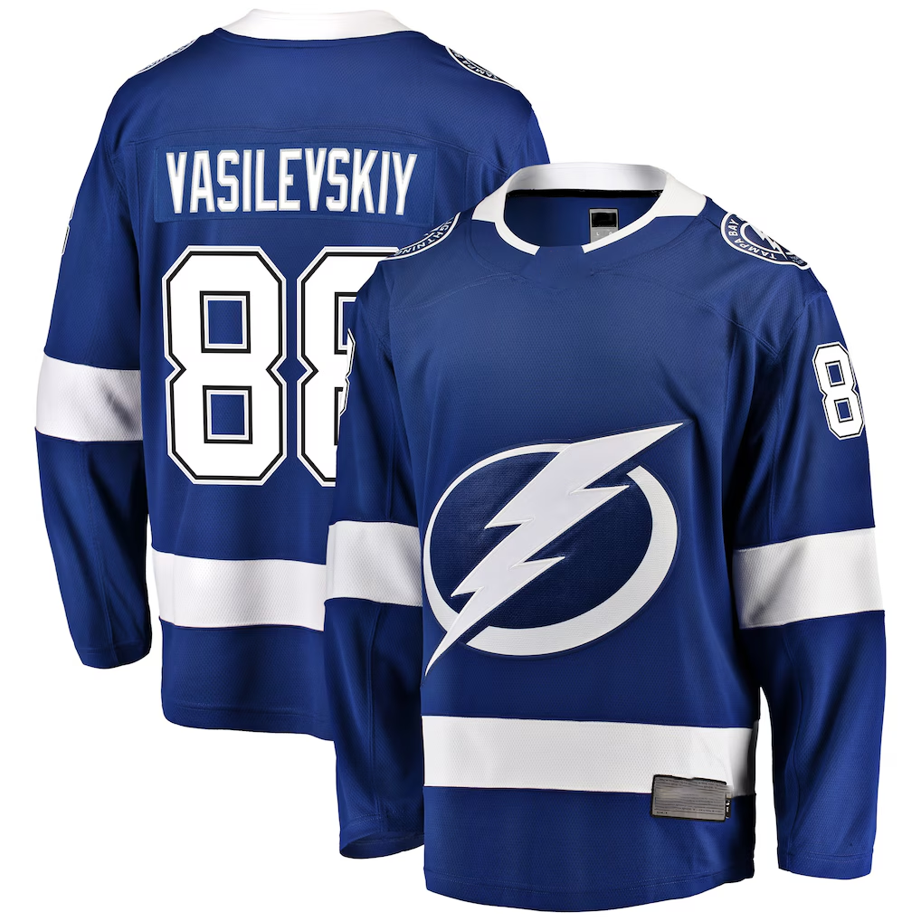 Blackjersey TB.Lightning #88 Andrei Vasilevskiy Blue Home Premium Jerseys