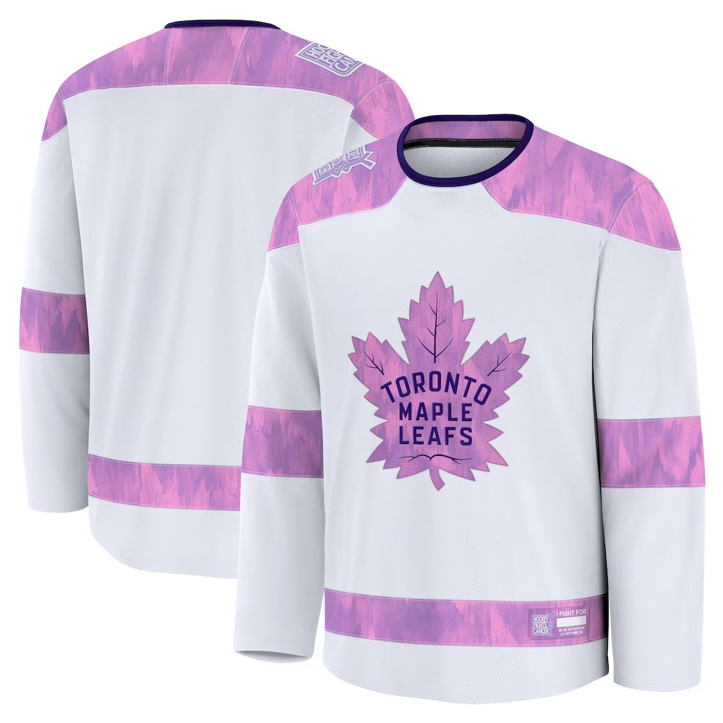 Blackjersey TM.Leafs White 2024 Hockey Fights Cancer Practice Jerseys