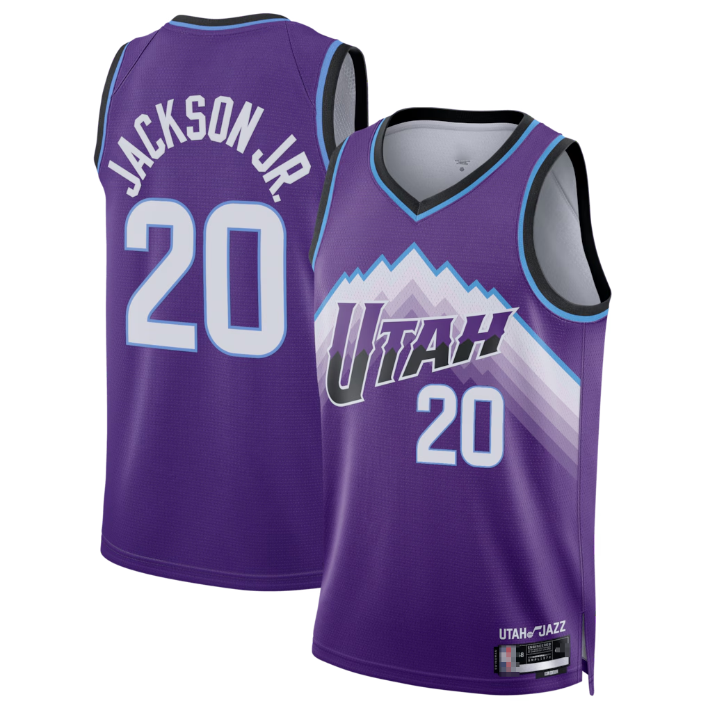 Blackjersey U.Jazz #20 Jaren Jackson Jr. Purple Swingman Jerseys- Icon Edition