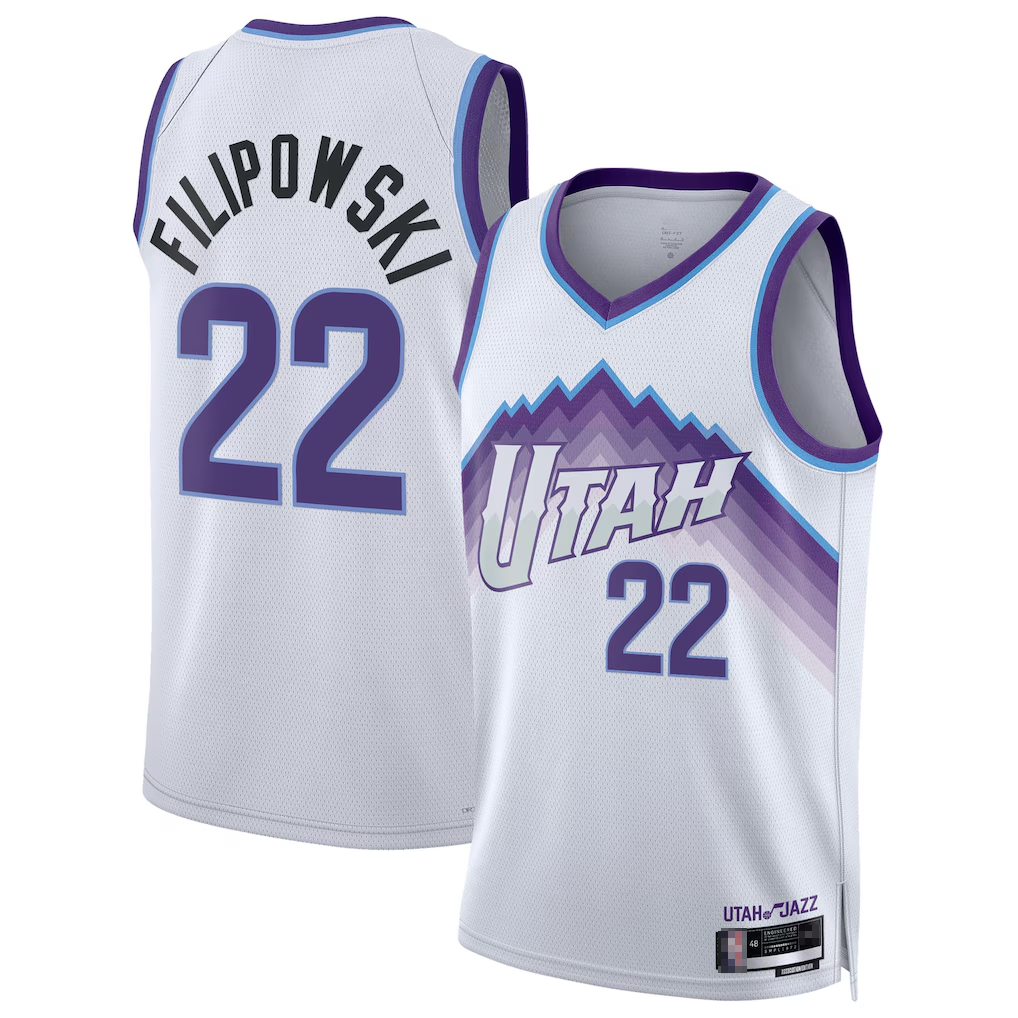 Blackjersey U.Jazz #22 Kyle Filipowski White Swingman Jerseys - Association Edition