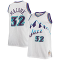 Blackjersey U.Jazz #32 Karl Malone Mitchell & Ness White 199697 Big & Tall Hardwood Classics Swingman Jerseys