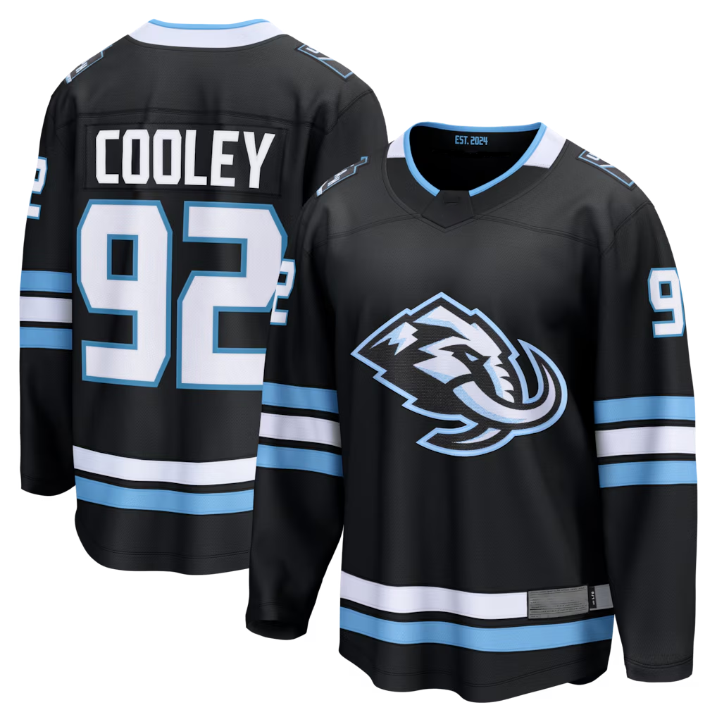 Blackjersey U.Mammoth #92 Logan Cooley Black Home Breakaway Jerseys