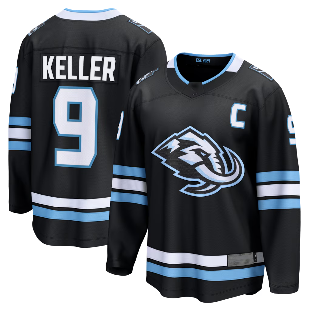 Blackjersey U.Mammoth #9 Clayton Keller Black Home Breakaway Jerseys