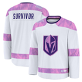 Blackjersey VG.Knights White Hockey Fights Cancer Survivor Practice Jerseys