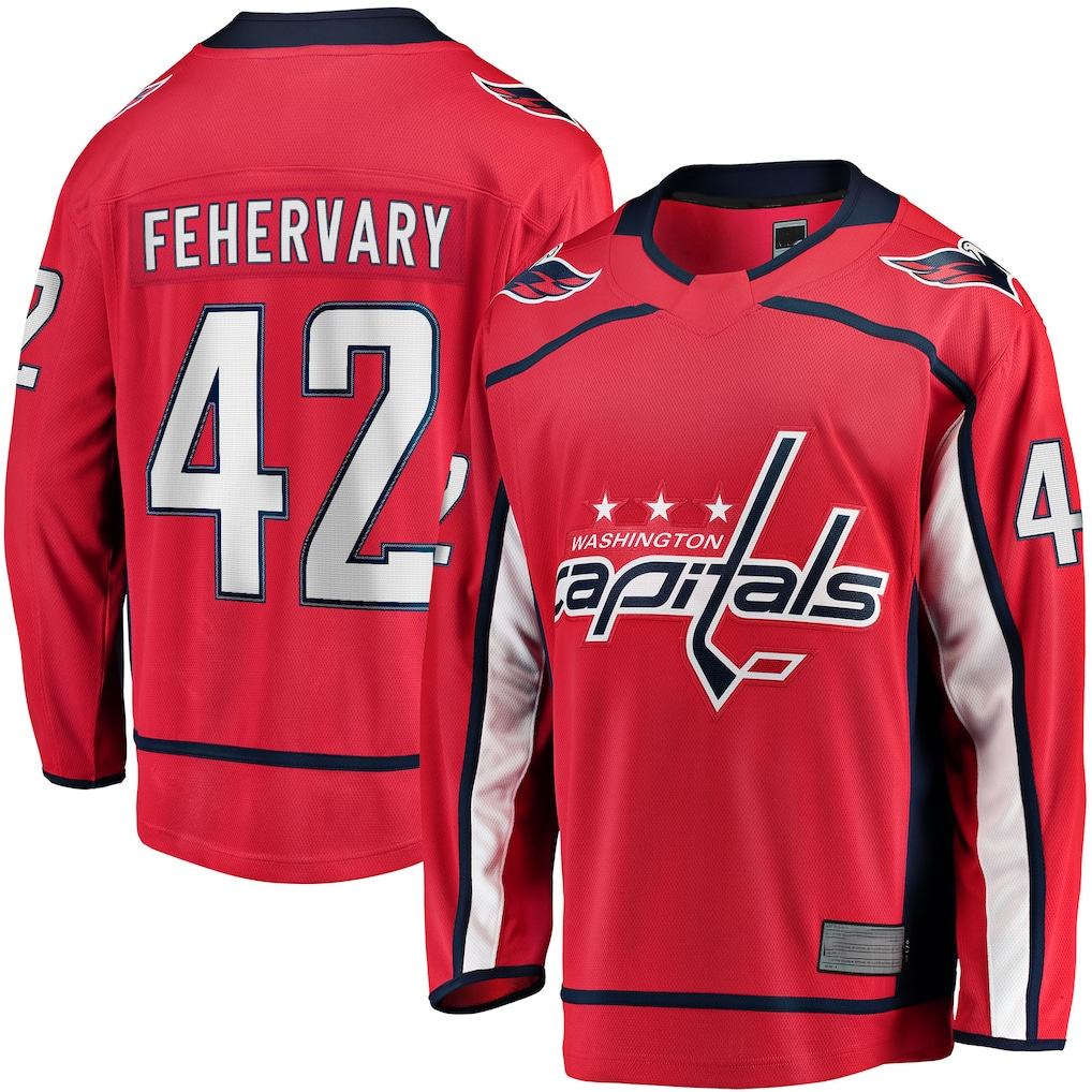 Blackjersey W.Capitals #42 Martin Fehervary Red Home Breakaway Player Jerseys