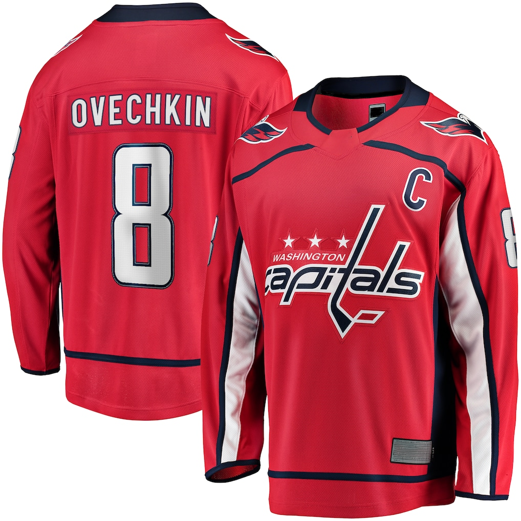 Blackjersey W.Capitals #8 Alexander Ovechkin Red Captain Patch Home Breakaway Jerseys