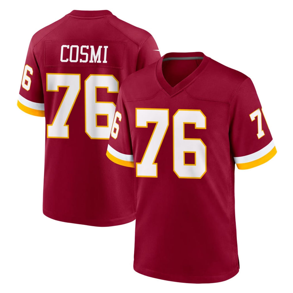 Blackjersey W.Commanders #76 Sam Cosmi Player Burgundy Game Home Stitched Jerseys