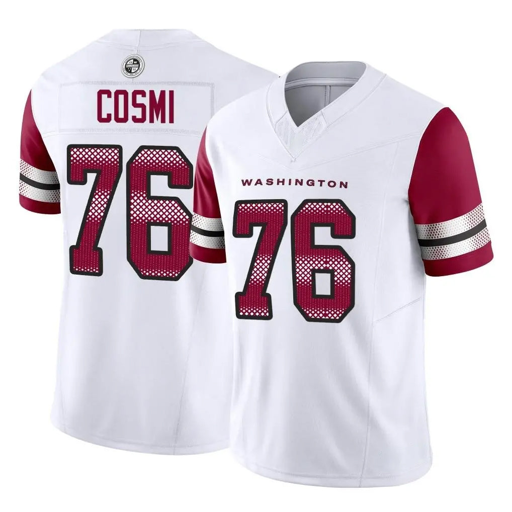 Blackjersey W.Commanders #76 Sam Cosmi Player White Vapor F.U.S.E. Limited Home Game Stitched Jerseys