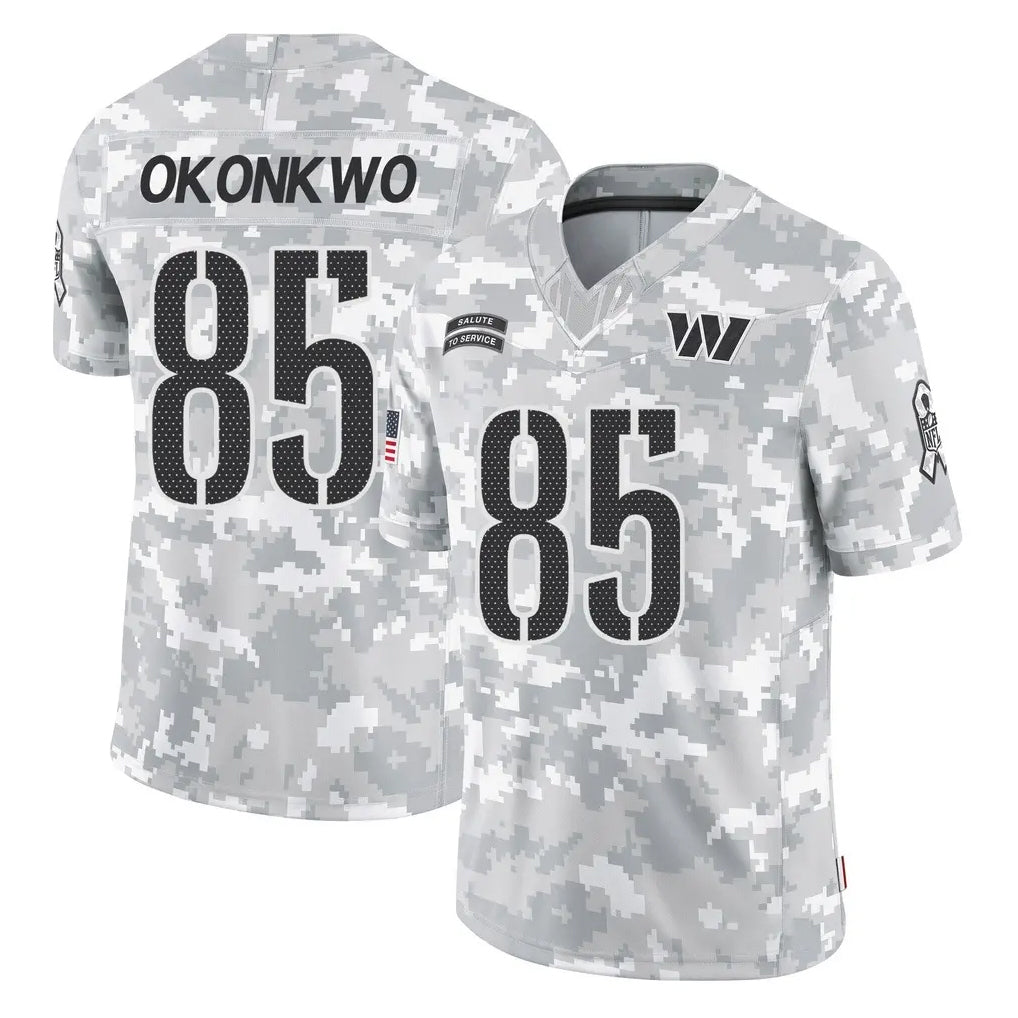 Blackjersey W.Commanders #85 Chig Okonkwo Player Arctic Camo Limited Salute To Service Home Game Stitched Jerseys