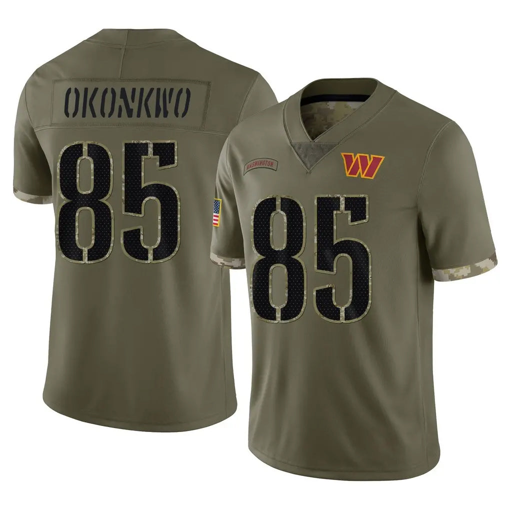 Blackjersey W.Commanders #85 Chig Okonkwo Player Olive Salute To Service Limited Home Game Stitched Jerseys