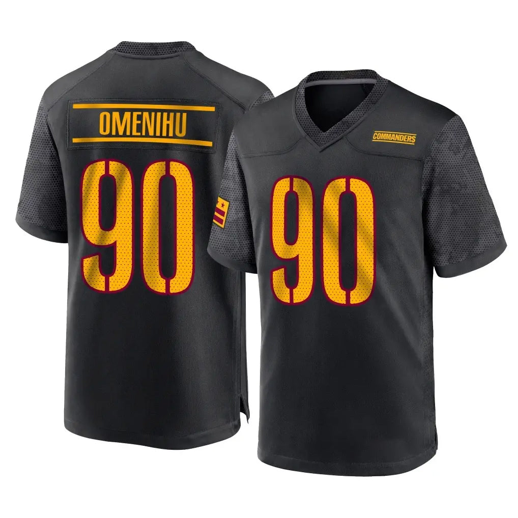 Blackjersey W.Commanders #90 Charles Omenihu Player Black Home Game Stitched Jerseys