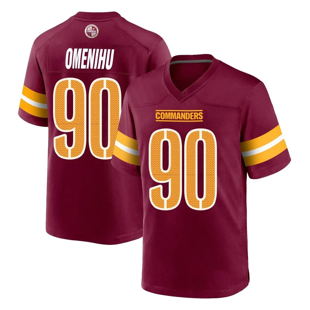 Blackjersey W.Commanders #90 Charles Omenihu Player Burgundy Home Game Stitched Jerseys