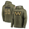 Blackjersey W.Commanders #90 Charles Omenihu Player Olive Salute to Service Pullover Hoodie Limited Home Game Stitched Jerseys