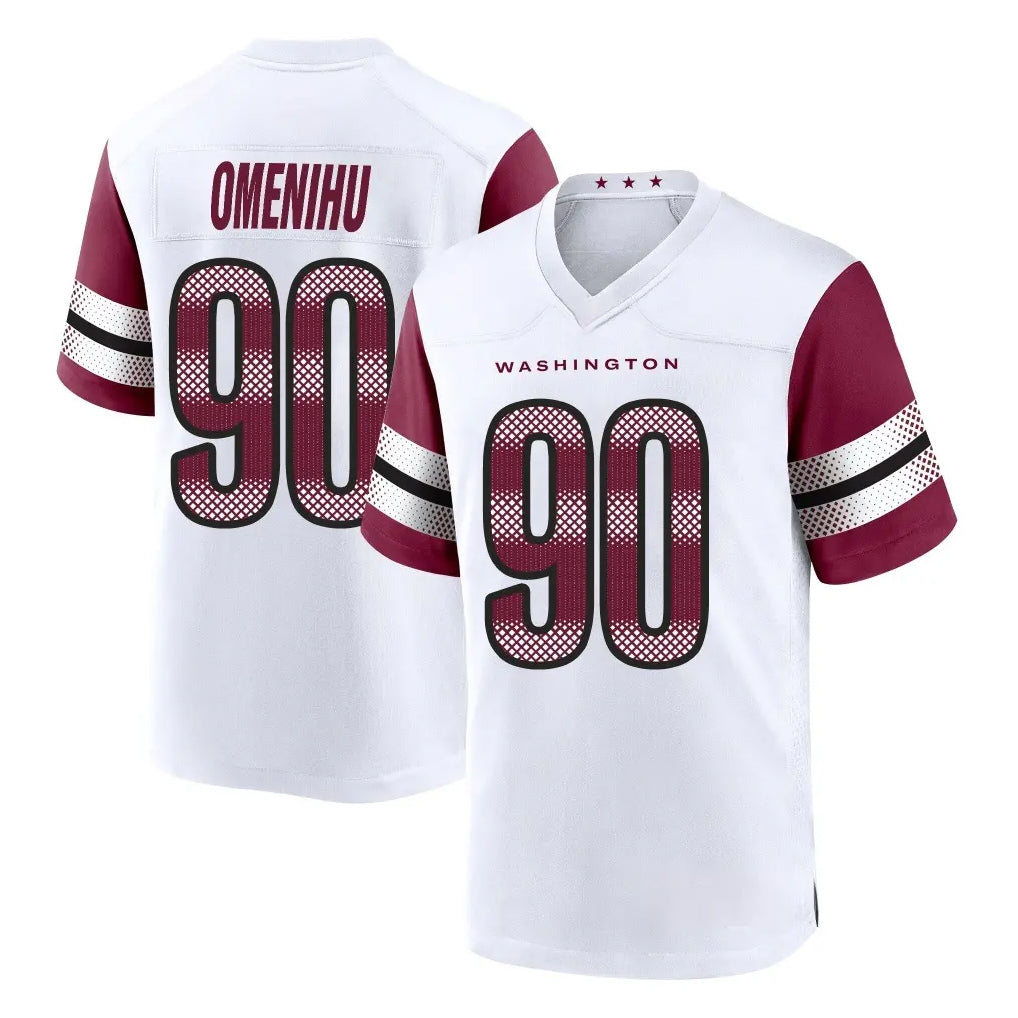 Blackjersey W.Commanders #90 Charles Omenihu Player White Game Home Stitched Jerseys
