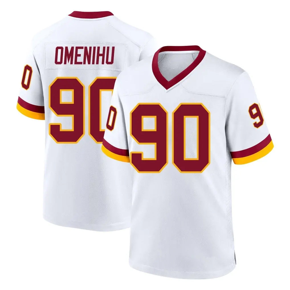 Blackjersey W.Commanders #90 Charles Omenihu Player White Home Game Stitched Jerseys