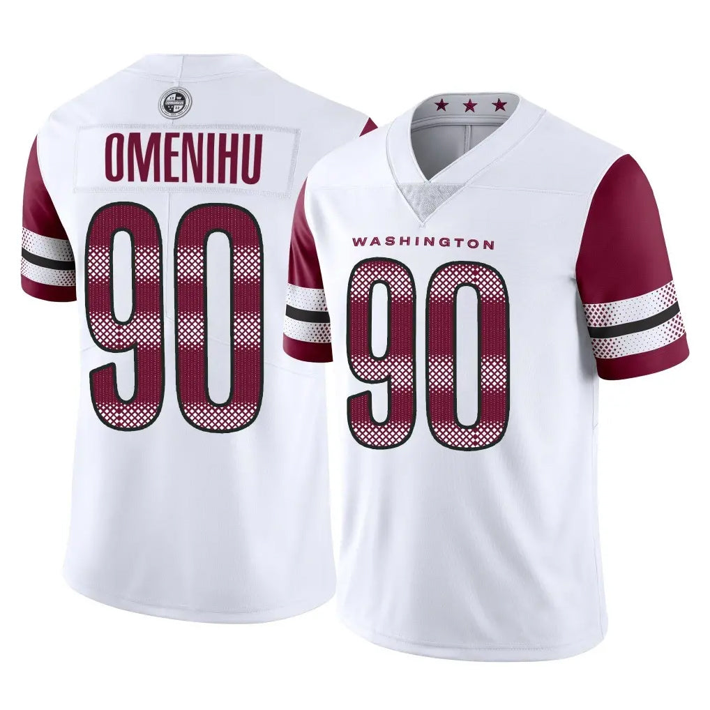 Blackjersey W.Commanders #90 Charles Omenihu Player White Limited Vapor Home Game Stitched Jerseys