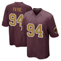 Blackjersey W.Commanders #94 Daron Payne Player Burgundy Alternate Home Game Stitched Jerseys