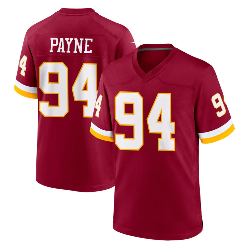Blackjersey W.Commanders #94 Daron Payne Player Burgundy Game Home Stitched Jerseys