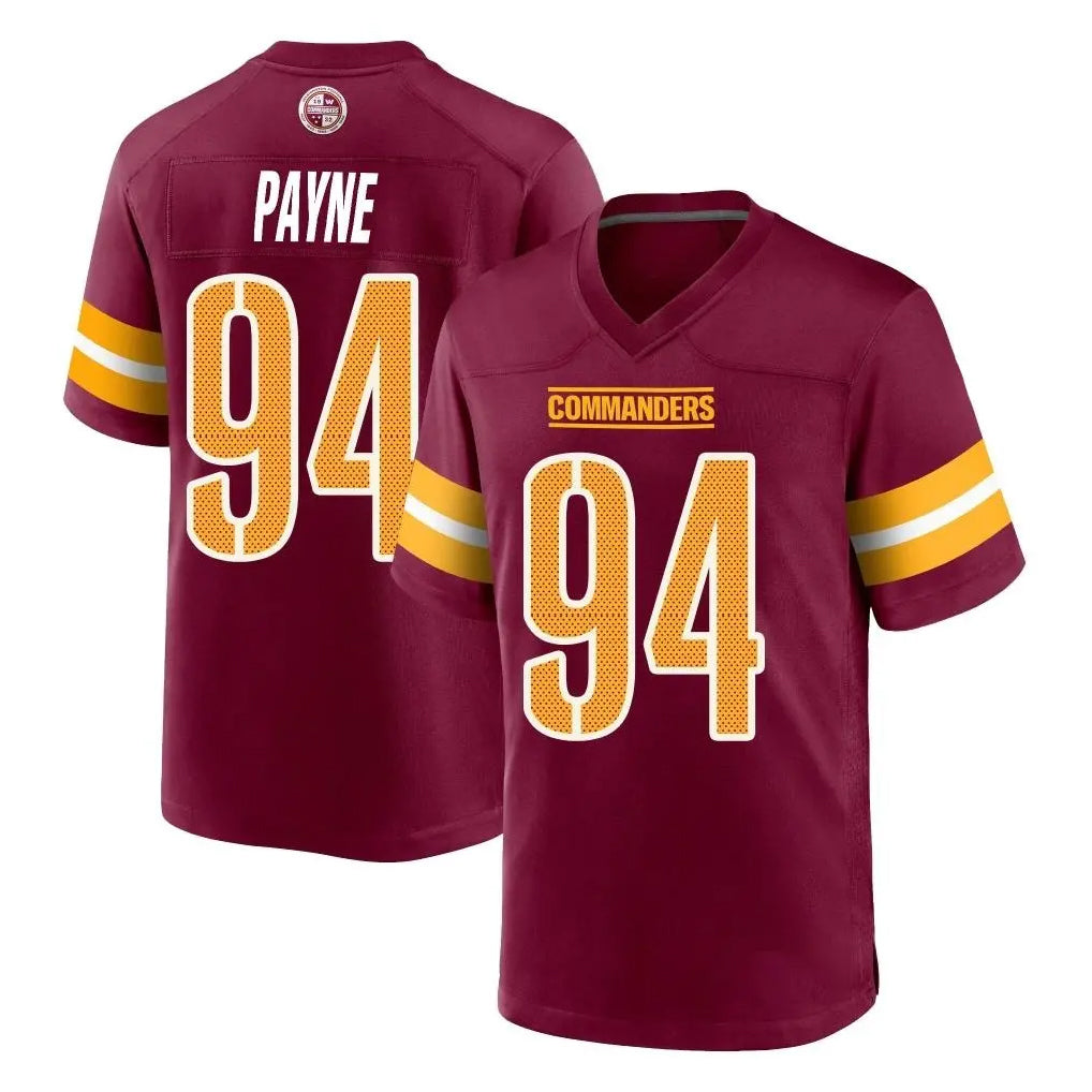 Blackjersey W.Commanders #94 Daron Payne Player Burgundy Home Game Stitched Jerseys