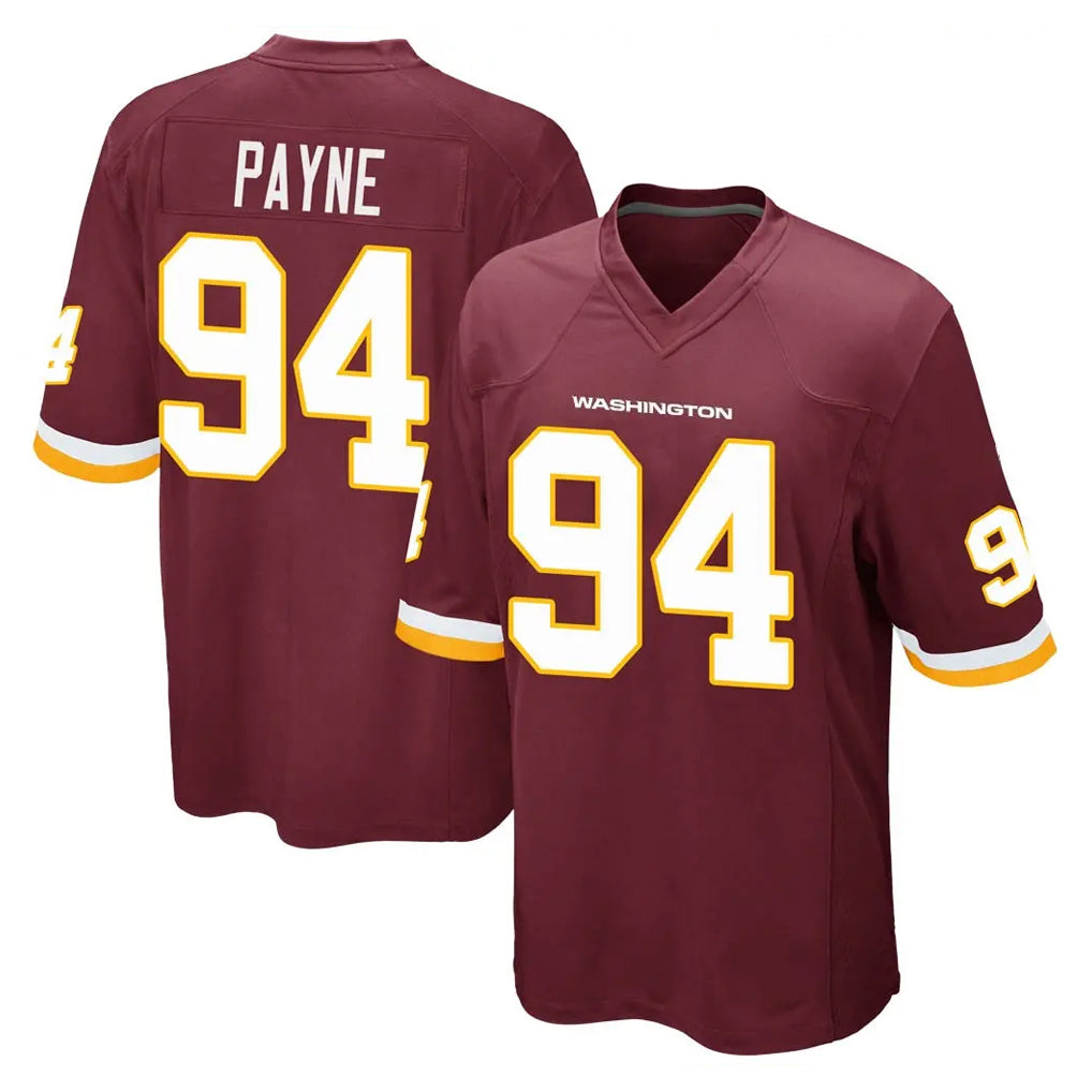 Blackjersey W.Commanders #94 Daron Payne Player Burgundy Team Color Home Game Stitched Jerseys