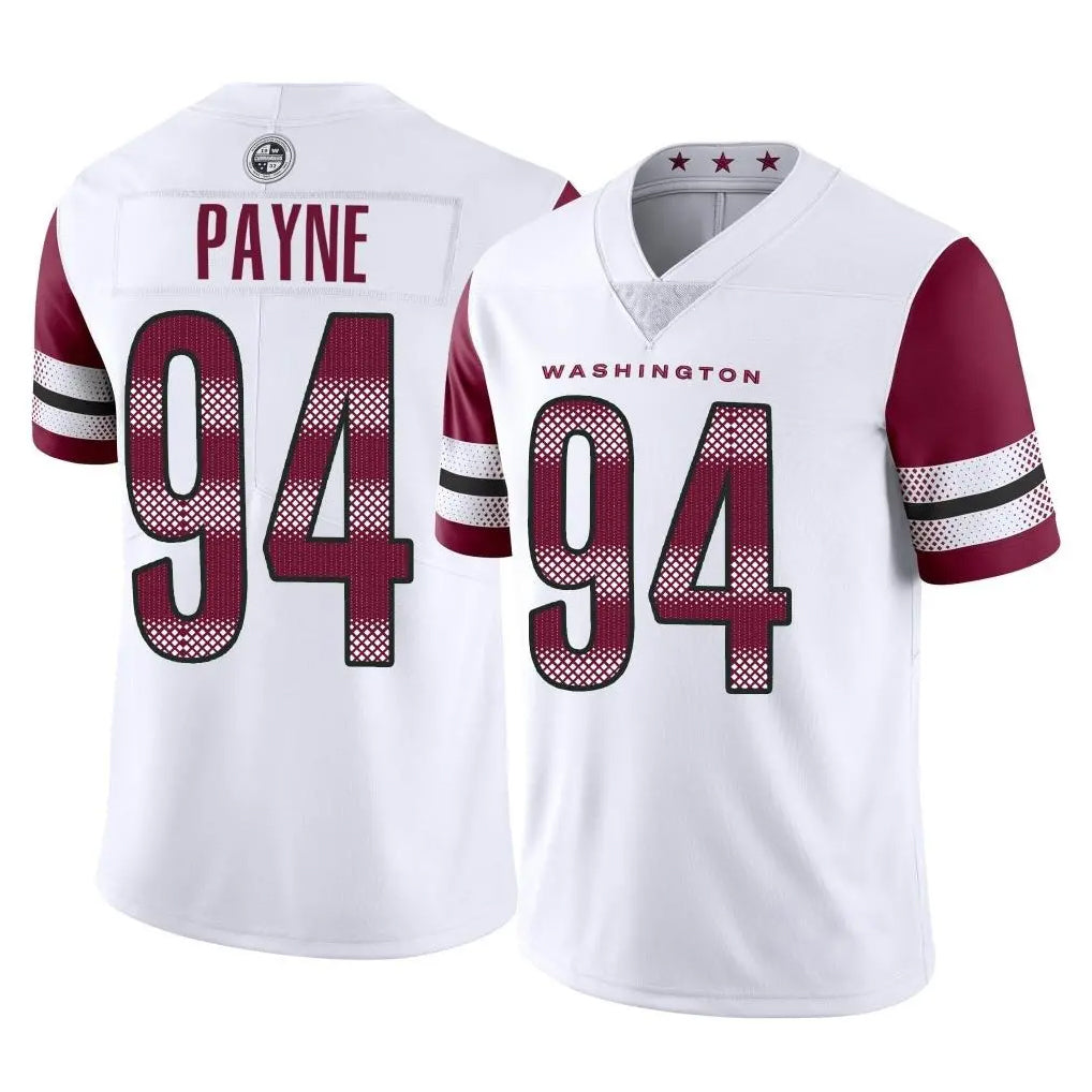 Blackjersey W.Commanders #94 Daron Payne Player White Limited Vapor Home Game Stitched Jerseys