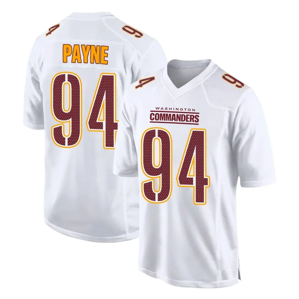 Blackjersey W.Commanders #94 Daron Payne Player White Tundra Fashion Home Game Stitched Jerseys
