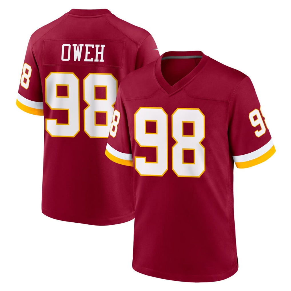 Blackjersey W.Commanders #98 Odafe Oweh Player Burgundy Game Home Stitched Jerseys