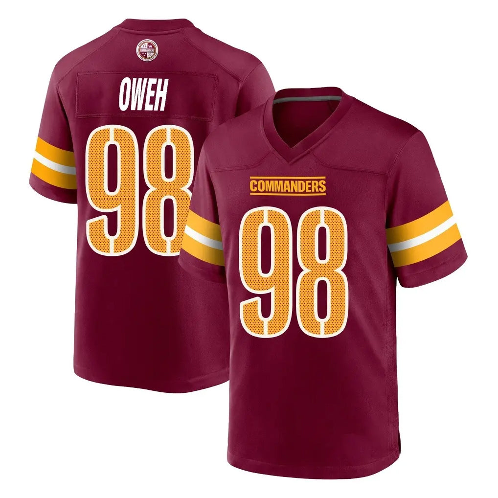 Blackjersey W.Commanders #98 Odafe Oweh Player Burgundy Home Game Stitched Jerseys