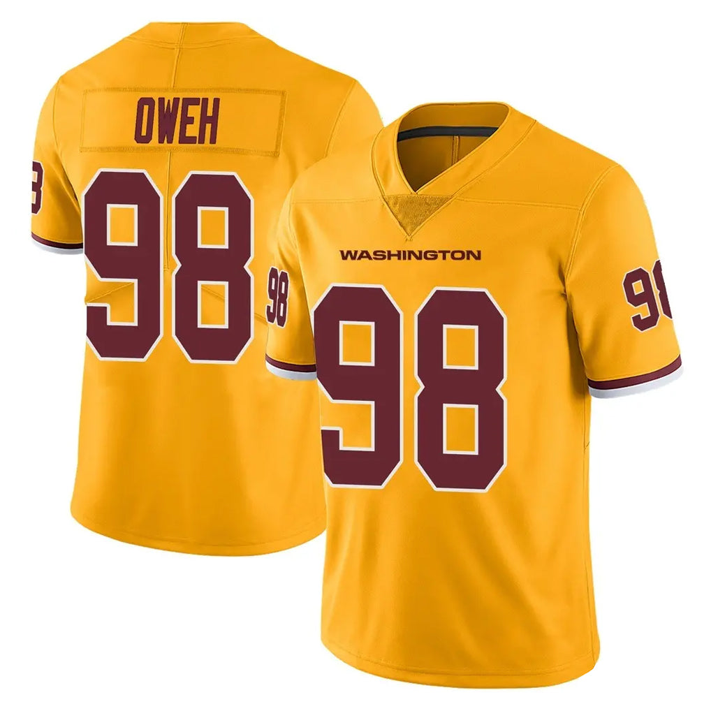 Blackjersey W.Commanders #98 Odafe Oweh Player Gold Limited Color Rush Home Game Stitched Jerseys