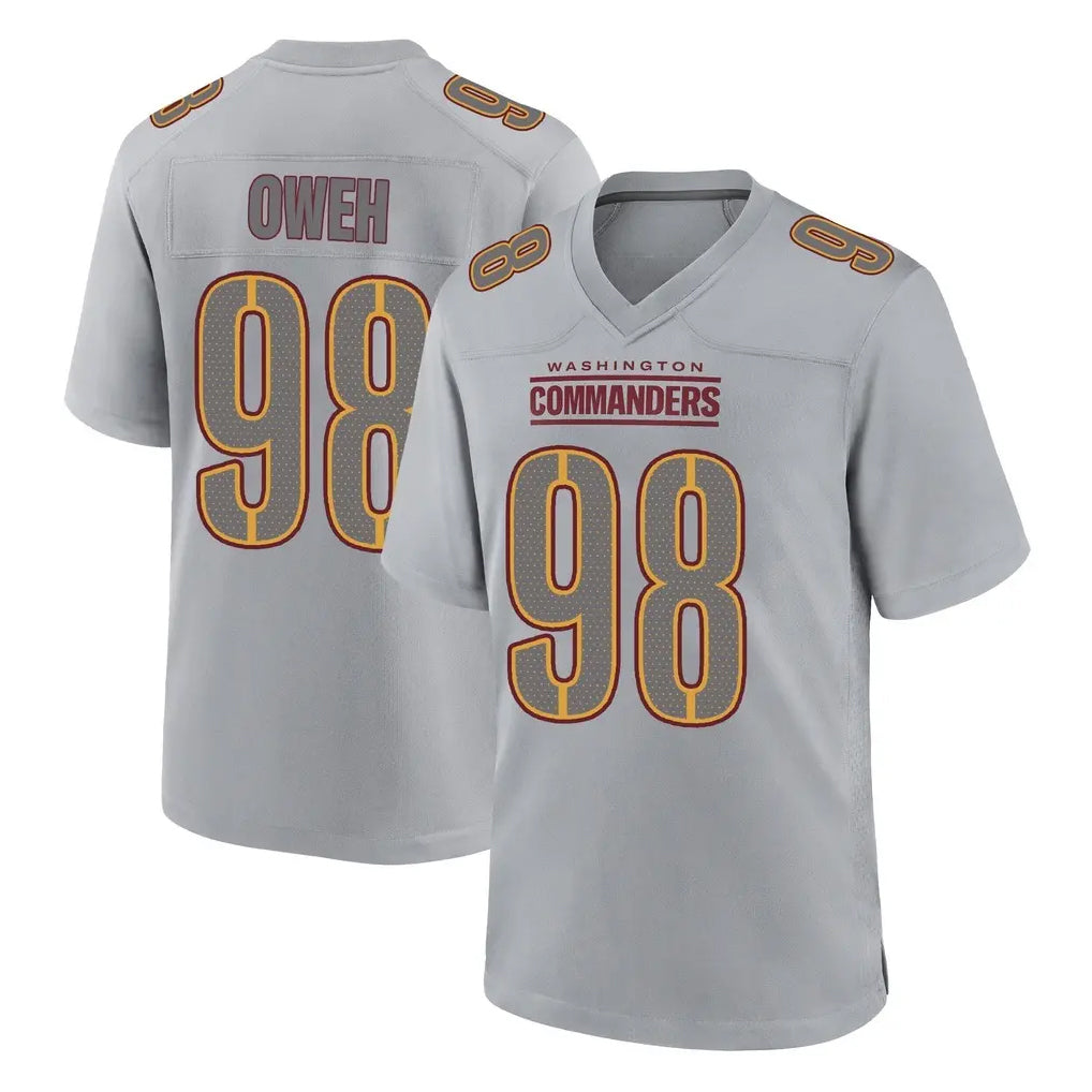 Blackjersey W.Commanders #98 Odafe Oweh Player Gray Atmosphere Fashion Home Game Stitched Jerseys