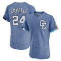 Blackjersey W.Nationals #24 Cade Cavalli Player Blue City Connect Elite Limited Stitched Jerseys