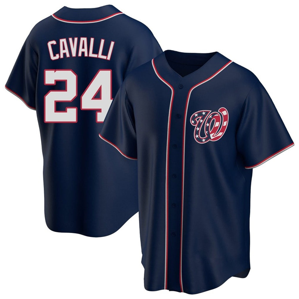 Blackjersey W.Nationals #24 Cade Cavalli Player Navy Blue Replica Game Stitched Jerseys