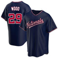 Blackjersey W.Nationals #29 James Wood Player Navy Blue Replica Game Stitched Jerseys