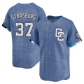 Blackjersey W.Nationals #37 Stephen Strasburg Player Blue City Connect Elite Stitched Jerseys