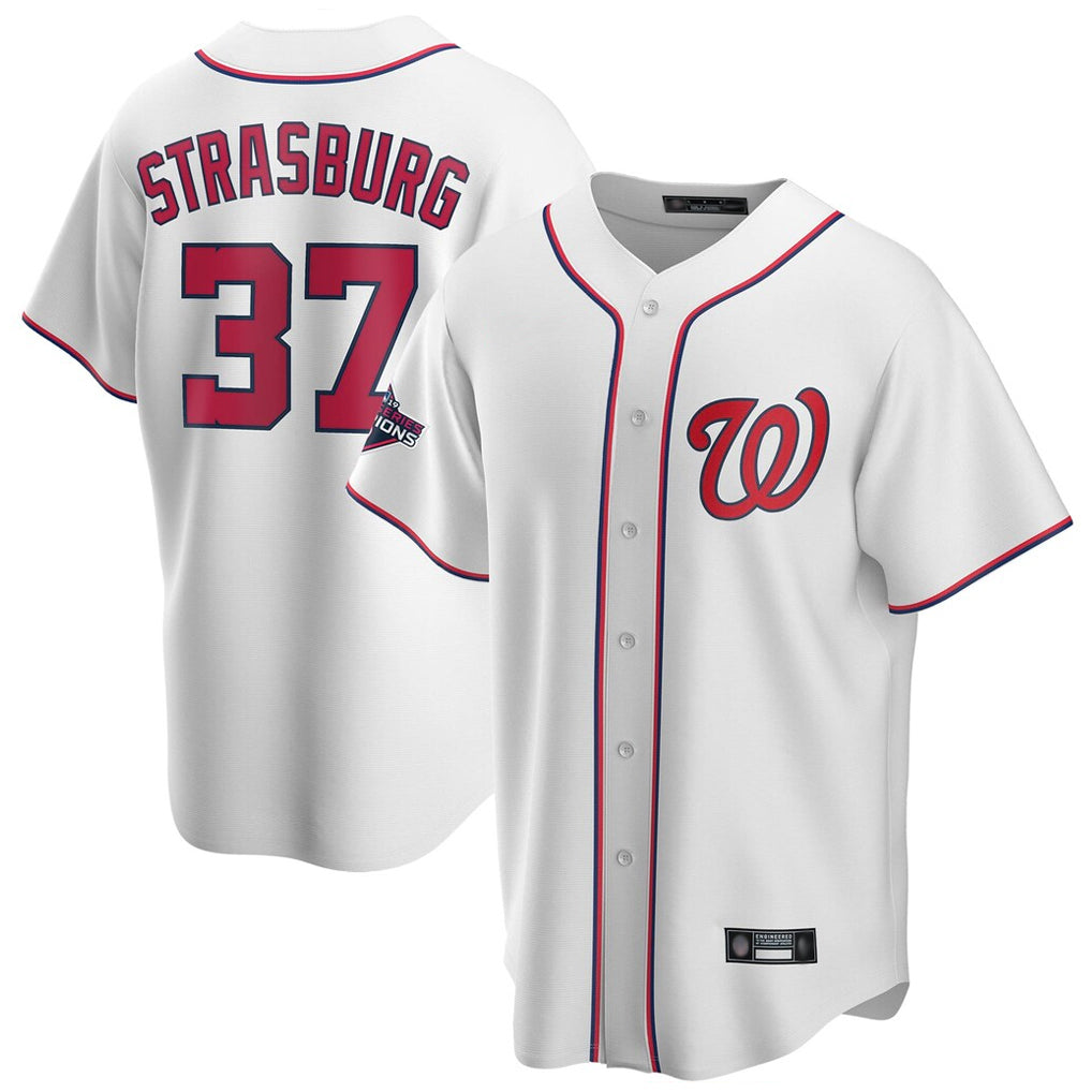 Blackjersey W.Nationals #37 Stephen Strasburg Player White Game Stitched Jerseys
