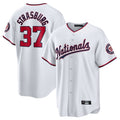 Blackjersey W.Nationals #37 Stephen Strasburg Player White Home Game Stitched Jerseys